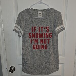 Victoria's Secret Pink Women's Small  Heathered Gray Short Sleeve Shirt